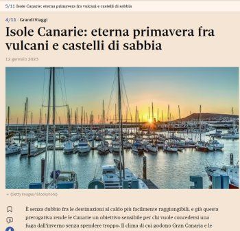 Il Sole 24 ore dedica uno speciale sulle Isole Canarie